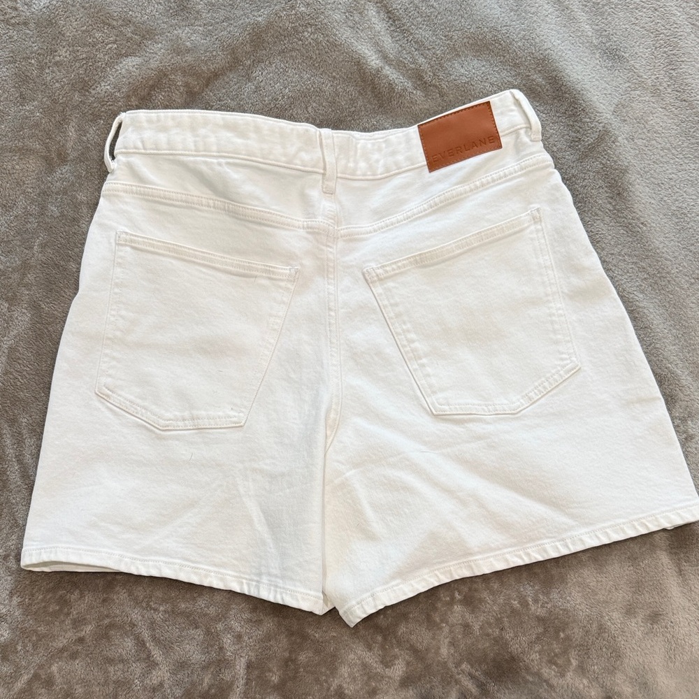 Everlane The A-Line Denim Short | White - Picture 6 of 8
